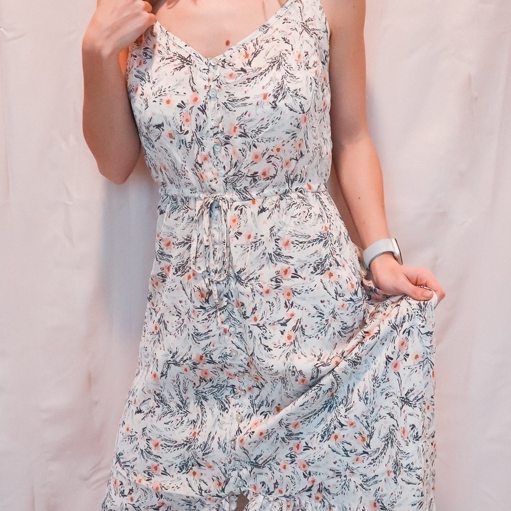 Floral high-low midi dress